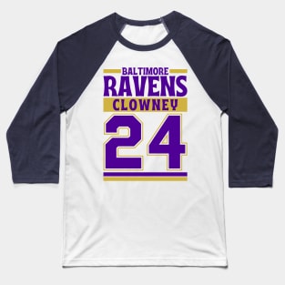 Baltimore Ravens Clowney 24 Edition 3 Baseball T-Shirt